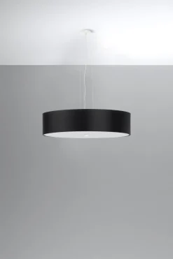 Best Sollux Pendelleuchte rund Ø 50 cm Schwarz blendarm Stoff Glas