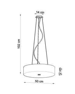 Best Sollux Pendelleuchte rund Ø 50 cm Schwarz blendarm Stoff Glas
