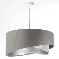 BPS Koncept Pendelleuchte rund D: 50 cm Stoff Velours Optik KARIM* Hängelampen|Bürolampen