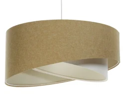BPS Koncept Pendelleuchte rund D: 40 cm E27 Beige Creme verstellbar