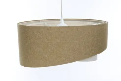 BPS Koncept Pendelleuchte rund D: 40 cm E27 Beige Creme verstellbar