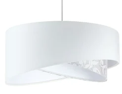 BPS Koncept Pendelleuchte rund D: 50 cm E27 Weiß Grau Stoffschirm* Hängelampen|Bürolampen