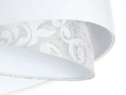 BPS Koncept Pendelleuchte rund D: 50 cm E27 Weiß Grau Stoffschirm* Hängelampen|Bürolampen