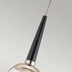 Discount Elstead Pendelleuchte rund D: 19,5 cm E27 Kugelschirm Regenglas