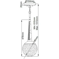 Discount Elstead Pendelleuchte rund D: 19,5 cm E27 Kugelschirm Regenglas