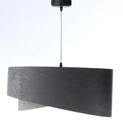 BPS Koncept Pendelleuchte rund D: 50 cm Grau Gold E27 Stoffschirm* Bürolampen|Schlafzimmer Lampen