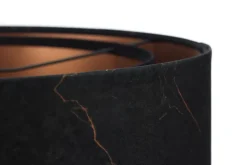 BPS Koncept Pendelleuchte rund Stoff D: 50 cm E27 in Schwarz Kupfer* Bürolampen|Schlafzimmer Lampen