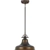 Outlet Elstead Pendelleuchte RURAL Braun Ø34cm Esstisch Lampe
