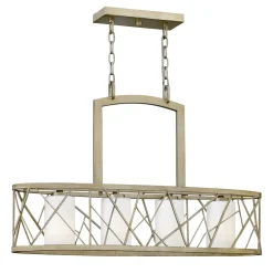 Elstead Pendelleuchte RYAN Blattsilber L81cm kürzbar Lampe* Hängelampen|Moderne Lampen