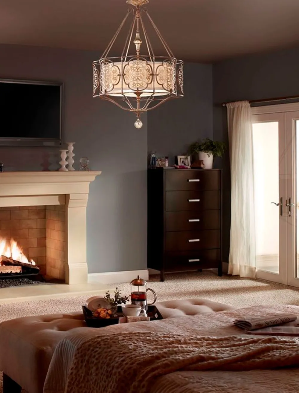 Elstead Pendelleuchte SAMEA in Bronze Ø82cm Esstisch Lampe* Rustikale Lampen|Designerlampen