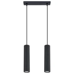 Sollux Pendelleuchte Schwarz B: 30 cm Aluminium GU10 2-flammig* Wohnzimmerlampen|Metall Lampen