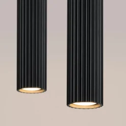 Sollux Pendelleuchte Schwarz B: 30 cm Aluminium GU10 2-flammig* Wohnzimmerlampen|Metall Lampen