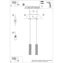 Sollux Pendelleuchte Schwarz B: 30 cm Aluminium GU10 2-flammig* Wohnzimmerlampen|Metall Lampen