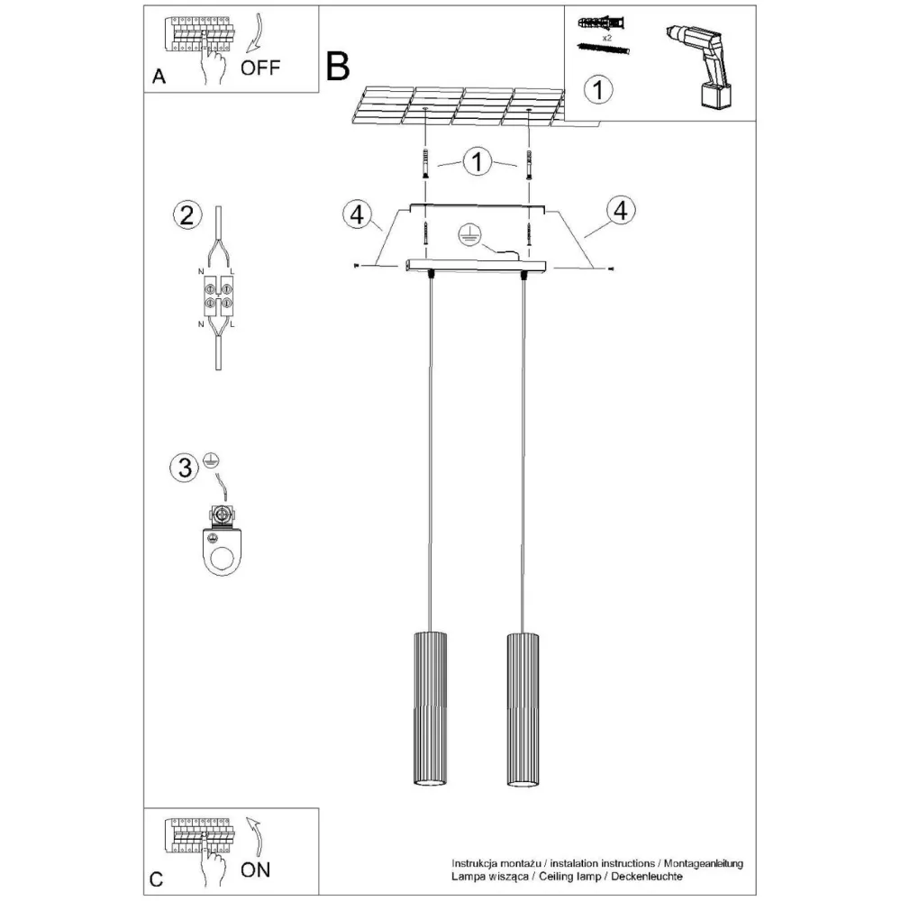 Sollux Pendelleuchte Schwarz B: 30 cm Aluminium GU10 2-flammig* Wohnzimmerlampen|Metall Lampen