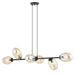 Best Emibig Pendelleuchte Schwarz Bernstein E14 Glas Metall