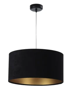 BPS Koncept Pendelleuchte Schwarz Gold Stoff Retro Esstisch* Hängelampen|Esszimmer Lampen