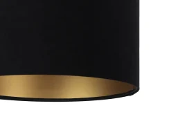 BPS Koncept Pendelleuchte Schwarz Gold Stoff Retro Esstisch* Hängelampen|Esszimmer Lampen