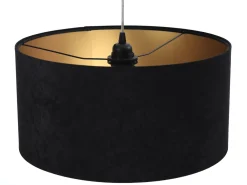 BPS Koncept Pendelleuchte Schwarz Gold Stoff Retro Esstisch* Hängelampen|Esszimmer Lampen