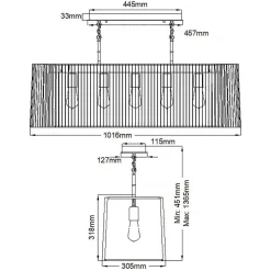 Best Elstead Pendelleuchte Schwarz Messing B: 101,6 cm 5x E27 Metall