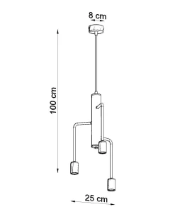 Sollux Pendelleuchte Schwarz Metall Retro 3-flammig E27 NERVIA* Hängelampen|Esszimmer Lampen