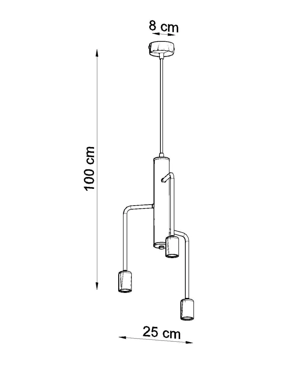 Sollux Pendelleuchte Schwarz Metall Retro 3-flammig E27 NERVIA* Hängelampen|Esszimmer Lampen