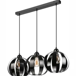 Lamkur Pendelleuchte Schwarz Metall 3-flammig E27 verstellbar* Bürolampen|Küchenlampen