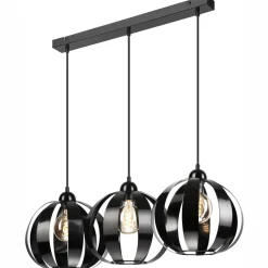 Lamkur Pendelleuchte Schwarz Metall 3-flammig E27 verstellbar* Bürolampen|Küchenlampen