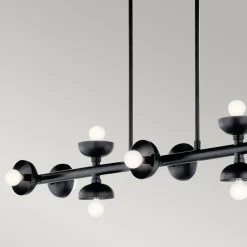 Hot Elstead Pendelleuchte Schwarz Metall 121,9 cm lang H: max. 120 cm E14