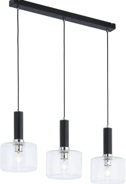 Jupiter Pendelleuchte Schwarz Metall Glas 3-flammig L:52cm* Hängelampen|Moderne Lampen