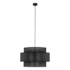 TK Lighting Pendelleuchte Schwarz Stoff Ø 50 cm H: max. 160 cm 3x E27* Hängelampen|Bürolampen