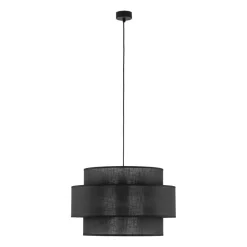 TK Lighting Pendelleuchte Schwarz Stoff Ø 50 cm H: max. 160 cm 3x E27* Hängelampen|Bürolampen