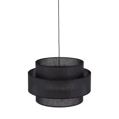 TK Lighting Pendelleuchte Schwarz Stoff Ø 50 cm H: max. 160 cm 3x E27* Hängelampen|Bürolampen