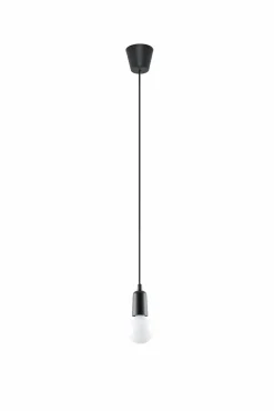Sollux Pendelleuchte Schwarz verstellbar bis 90cm E27 NESSA* Wohnzimmerlampen|Retro Lampen