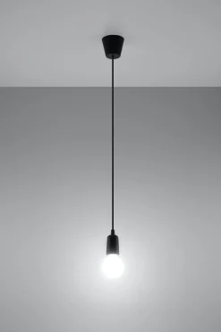 Sollux Pendelleuchte Schwarz verstellbar bis 90cm E27 NESSA* Wohnzimmerlampen|Retro Lampen