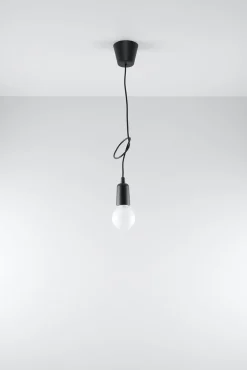 Sollux Pendelleuchte Schwarz verstellbar bis 90cm E27 NESSA* Wohnzimmerlampen|Retro Lampen