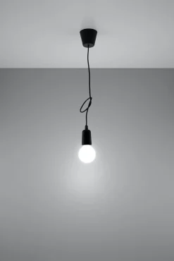 Sollux Pendelleuchte Schwarz verstellbar bis 90cm E27 NESSA* Wohnzimmerlampen|Retro Lampen