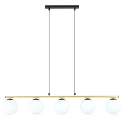 Clearance Emibig Pendelleuchte Schwarz Weiß Gold E14 Glas Metall 105 cm lang