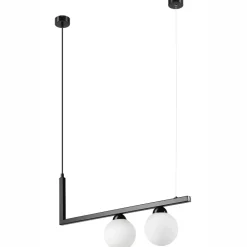 Clearance Lamkur Pendelleuchte Schwarz Weiß länglich Glas Metall 2x G9