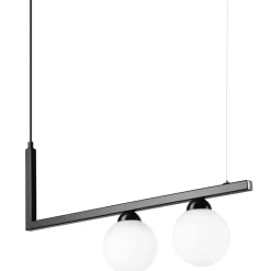 Clearance Lamkur Pendelleuchte Schwarz Weiß länglich Glas Metall 2x G9