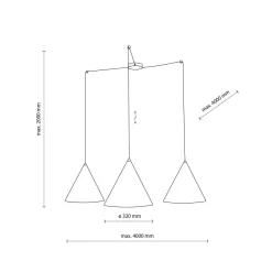 TK Lighting Pendelleuchte Schwarz XXL verstellbar 3-flammig E27 CODY* Hängelampen|Esszimmer Lampen