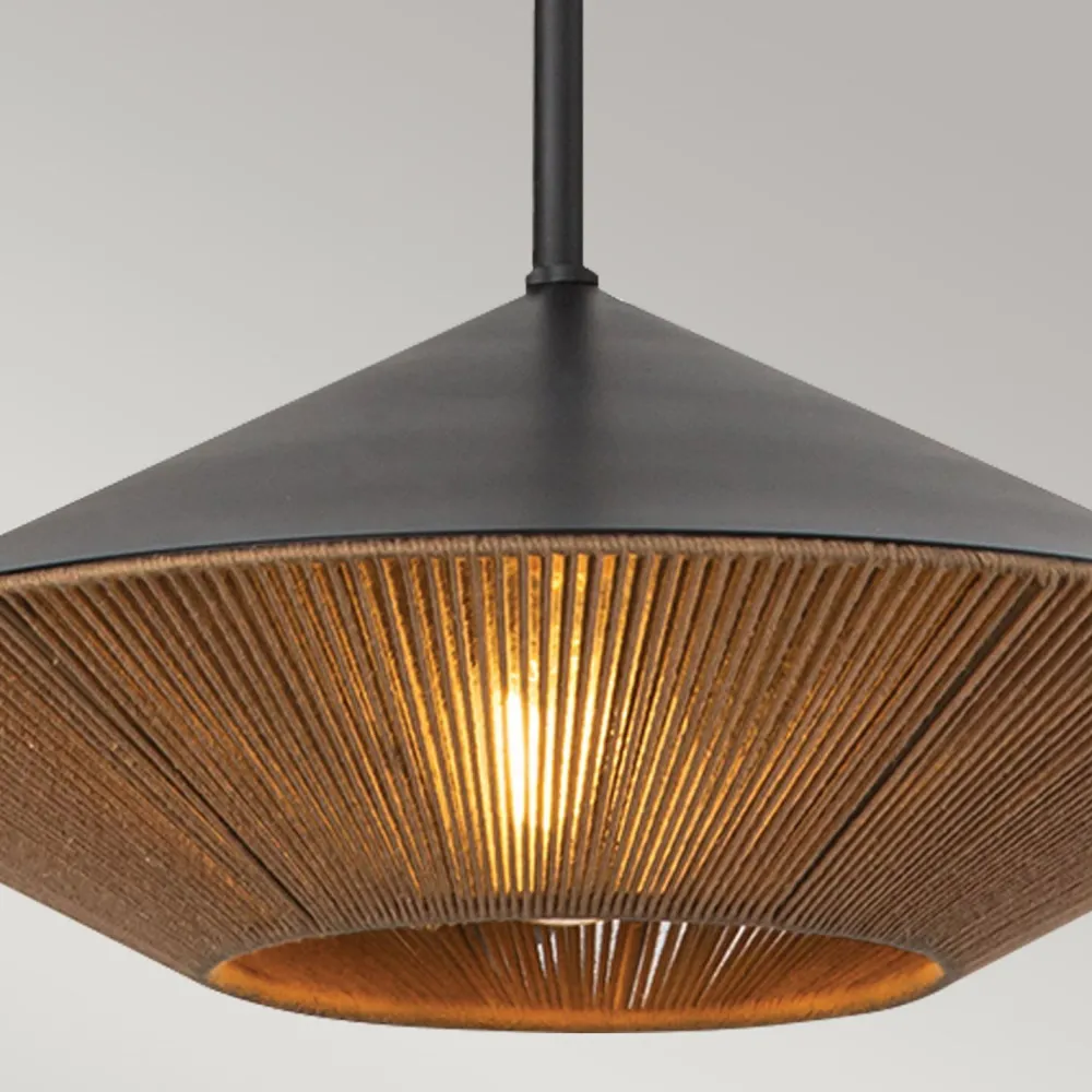 Outlet Elstead Pendelleuchte Seil Metall Ø 38,1 cm H: max. 137,8 cm