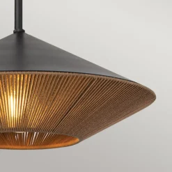 Outlet Elstead Pendelleuchte Seil Metall Ø 38,1 cm H: max. 137,8 cm