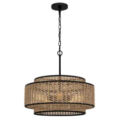 Clearance Elstead Pendelleuchte Seil Metall D: 50,8 cm H: max. 233,3 cm Boho