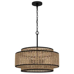 Clearance Elstead Pendelleuchte Seil Metall D: 50,8 cm H: max. 233,3 cm Boho