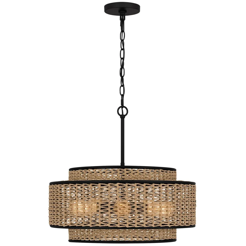 Clearance Elstead Pendelleuchte Seil Metall D: 50,8 cm H: max. 233,3 cm Boho