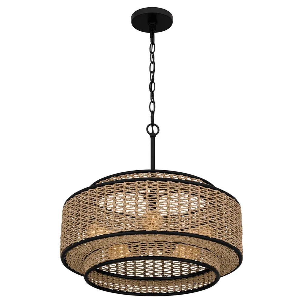 Clearance Elstead Pendelleuchte Seil Metall D: 50,8 cm H: max. 233,3 cm Boho