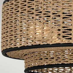 Clearance Elstead Pendelleuchte Seil Metall D: 50,8 cm H: max. 233,3 cm Boho