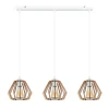 Online Belis Pendelleuchte Skandinavisch Holz Metall Weiß E27 3-flmg