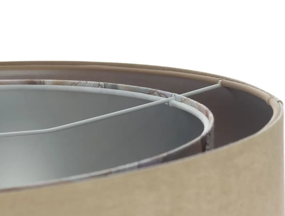 Online BPS Koncept Pendelleuchte Stoff Ø 50 cm rund Velours Optik Beige Creme