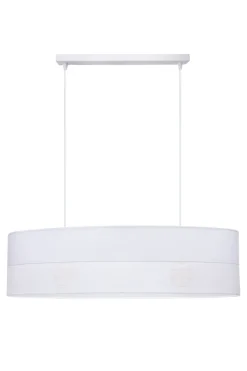 New Belis Pendelleuchte Stoff blendarm in Weiß 2-flammig wohnlich